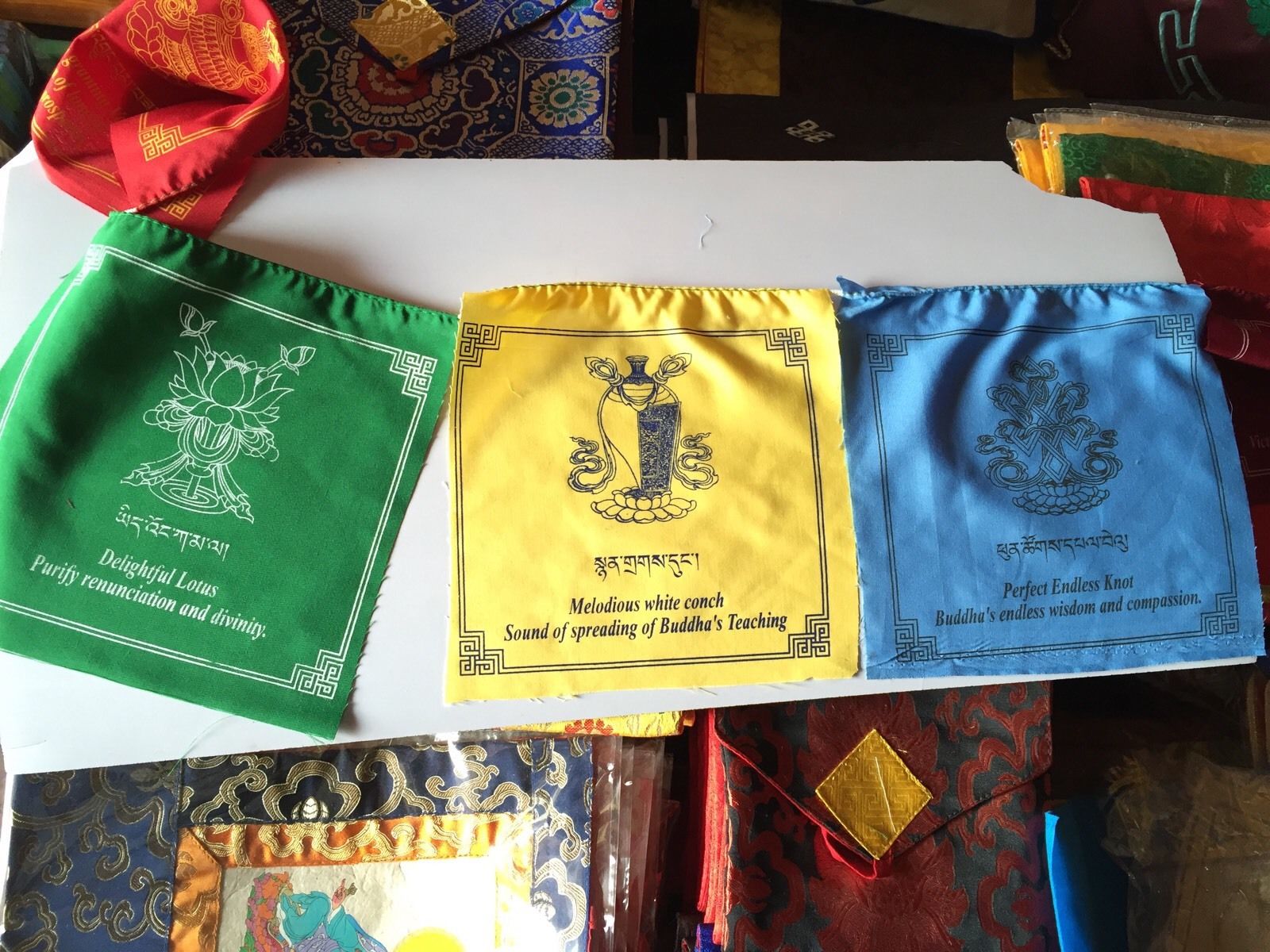 Tibetan Eight Auspicious Symbol Prayer Flags